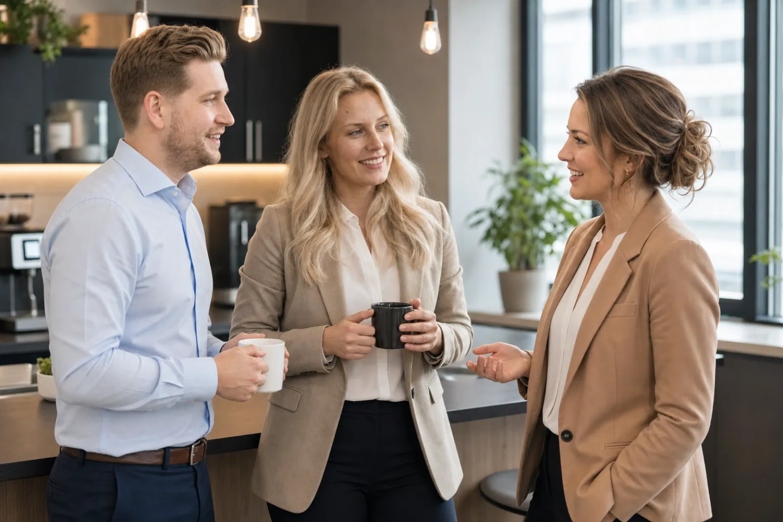 Kollegialer Austausch in der Kaffeeküche